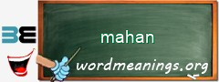 WordMeaning blackboard for mahan